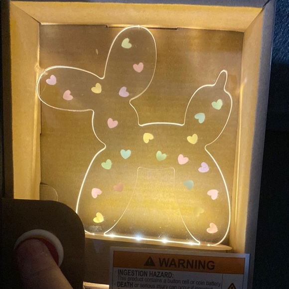 Balloon Dog Night Light with Heart Accents - Picture 2 of 2